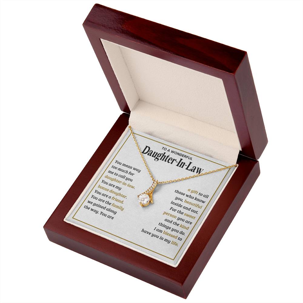 TO MY DAUGHTER IN LAW SWEET PERSON ALLURING BEAUTY NECKLACE GIFT SET