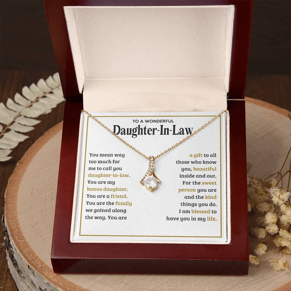 TO MY DAUGHTER IN LAW SWEET PERSON ALLURING BEAUTY NECKLACE GIFT SET