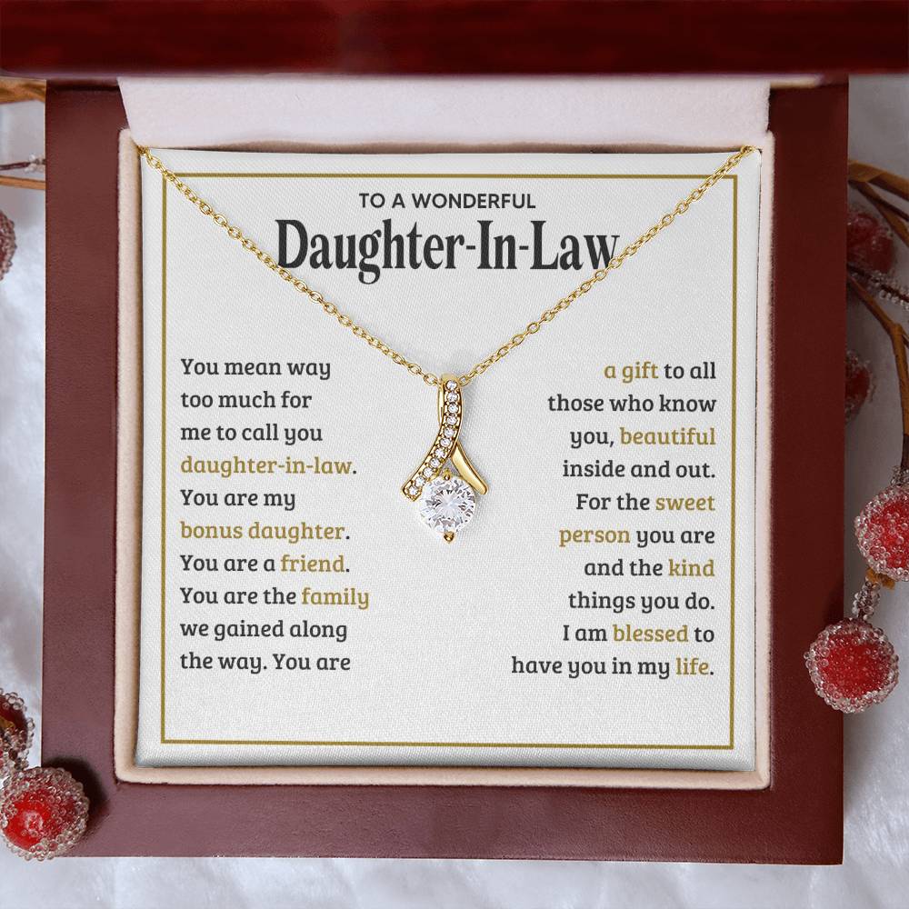 TO MY DAUGHTER IN LAW SWEET PERSON ALLURING BEAUTY NECKLACE GIFT SET