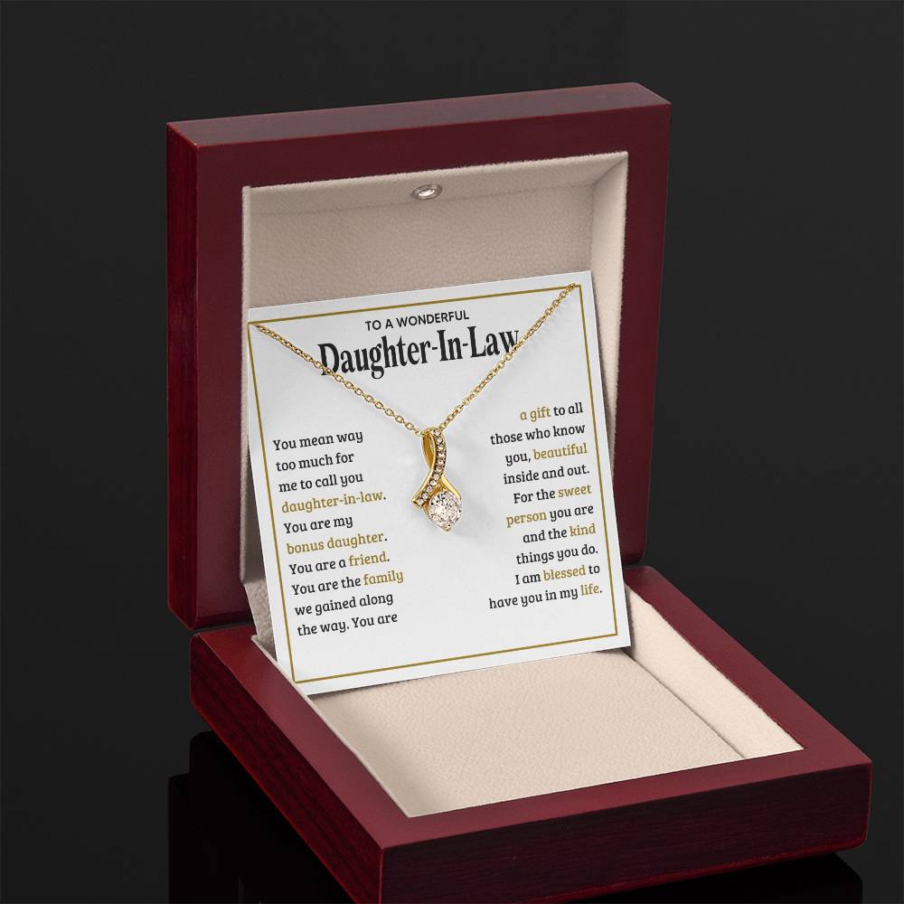 TO MY DAUGHTER IN LAW SWEET PERSON ALLURING BEAUTY NECKLACE GIFT SET