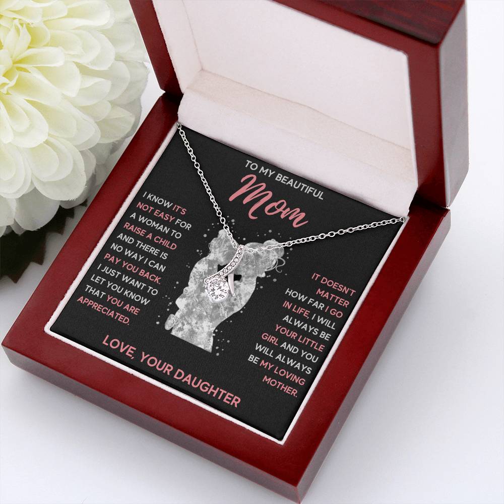 TO MY BEAUTIFUL MOM LITTLE GIRL ALLURING BEAUTY NECKLACE GIFT SET