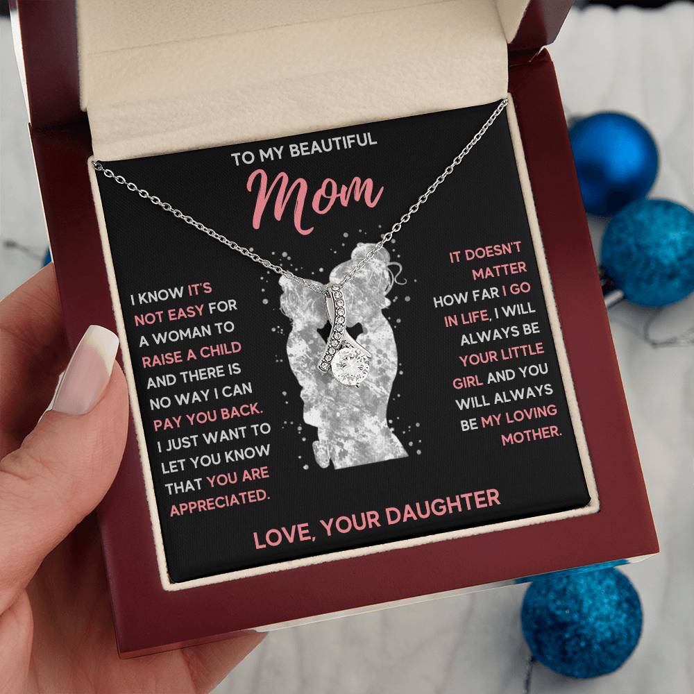 TO MY BEAUTIFUL MOM LITTLE GIRL ALLURING BEAUTY NECKLACE GIFT SET