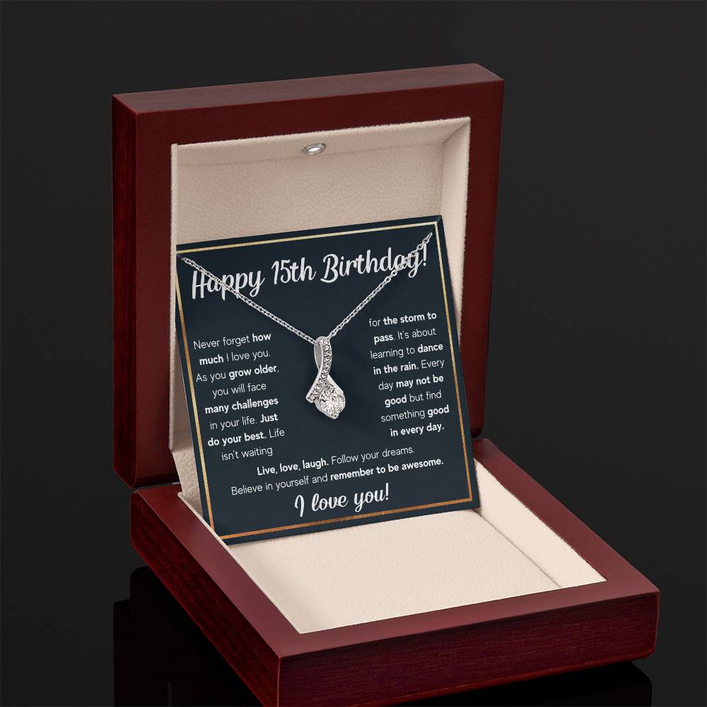 HAPPY 15TH BIRTHDAY RAIN ALLURING NECKLACE GIFT SET