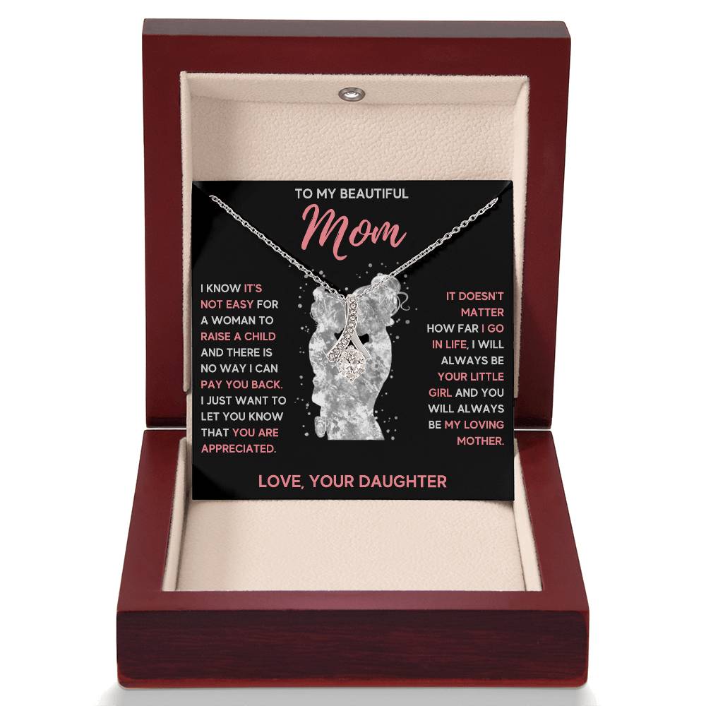 TO MY BEAUTIFUL MOM LITTLE GIRL ALLURING BEAUTY NECKLACE GIFT SET