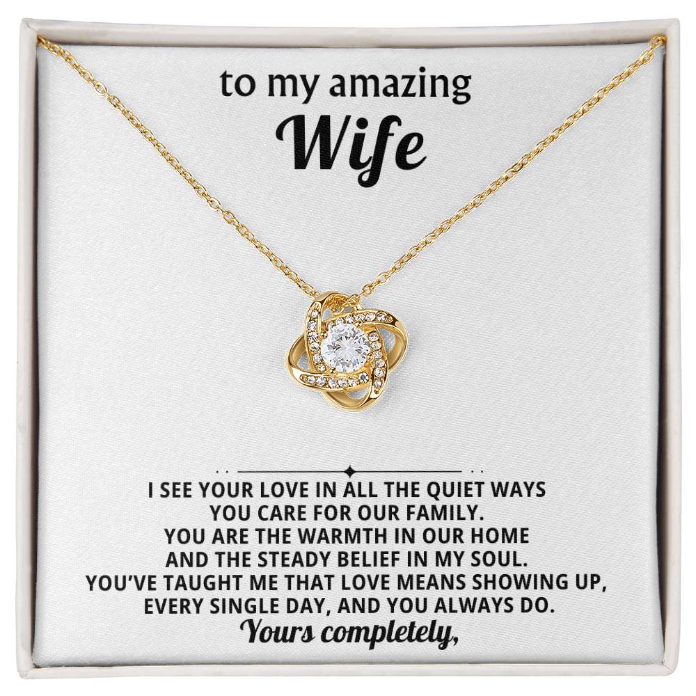 To my amazing wife, I see your love in all the quiet ways you care for our family