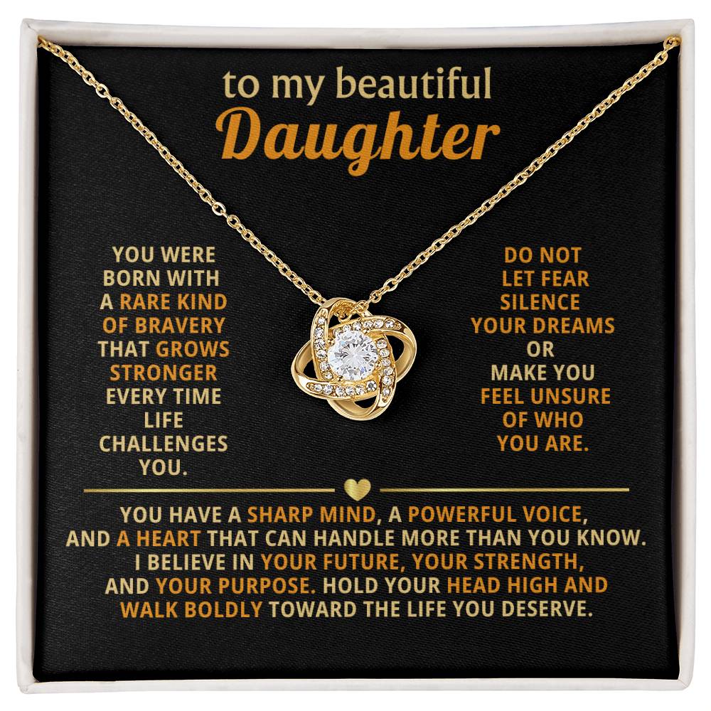 To my beautiful Daughter, you were born with a rare kind of bravery that grows stronger