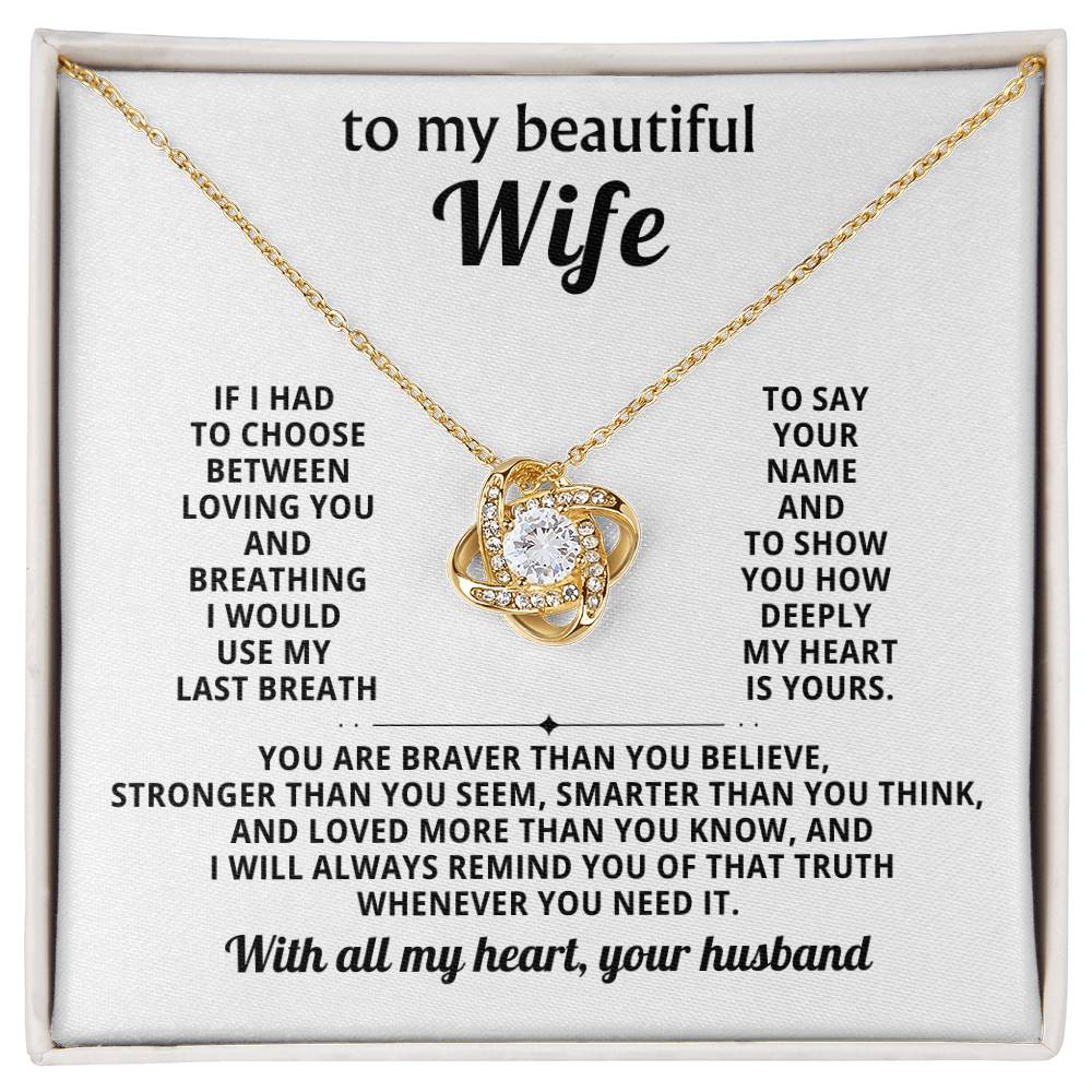 To my beautiful Wife,  I would use my last breath to say your name