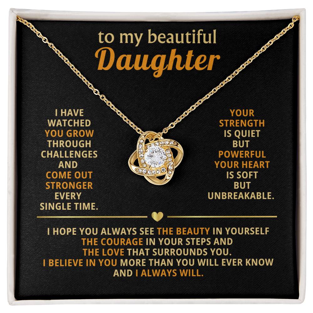 To my beautiful Daughter, Your strength is quiet but powerful