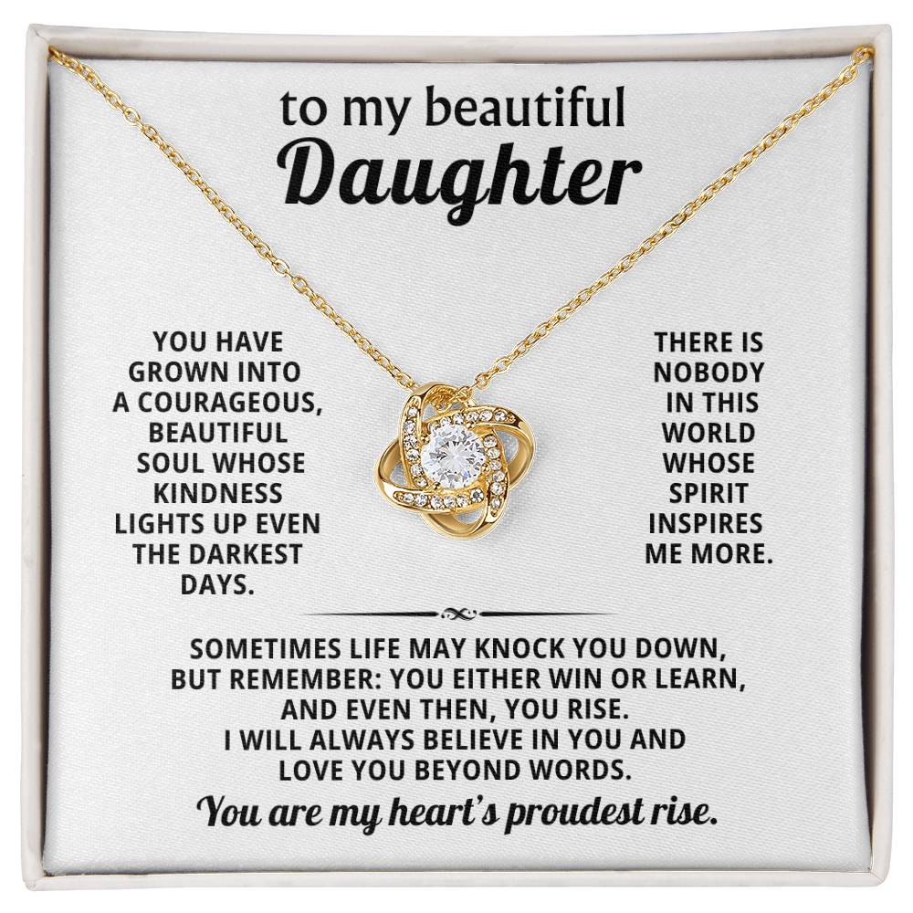 To my beautiful daughter, You have grown into a courageous