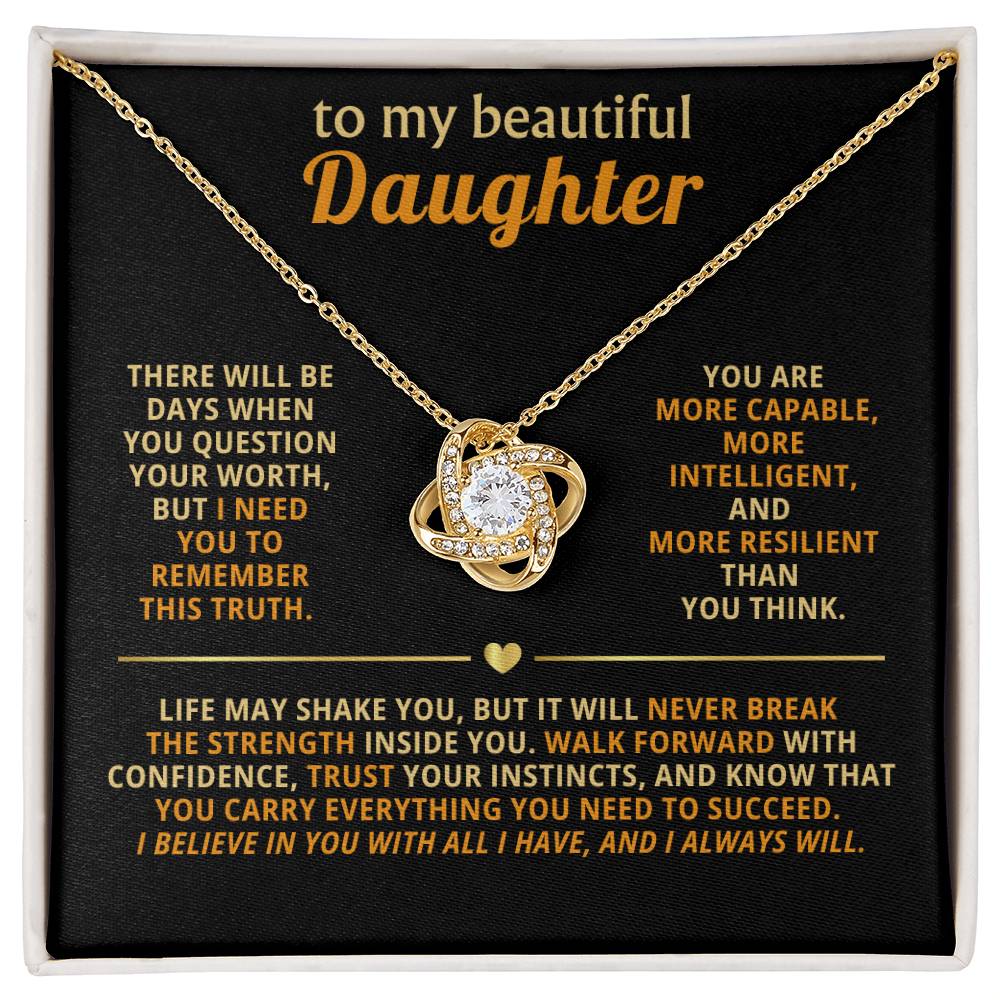 To my beautiful Daughter, You are more capable, more intelligent, and more resilient than you think