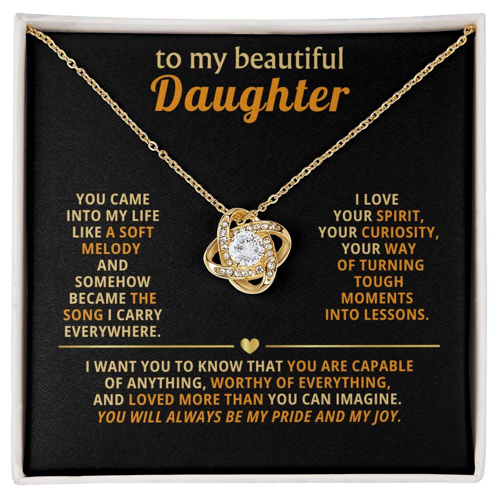 To my beautiful Daughter, You came into my life like a soft melody