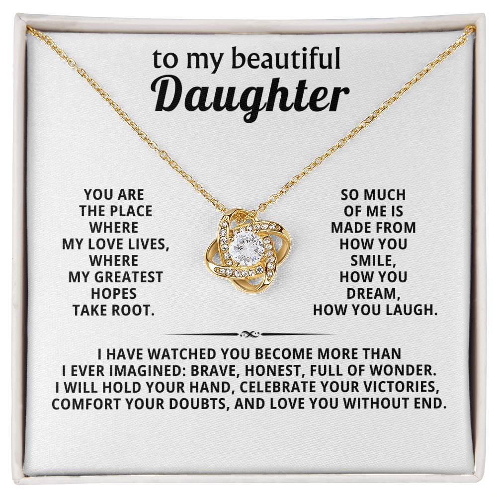 To my beautiful daughter, You are the place where my love lives