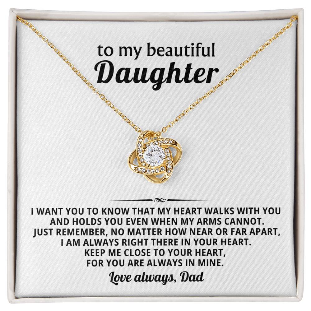To my beautiful Daughter, I am always right there in your heart