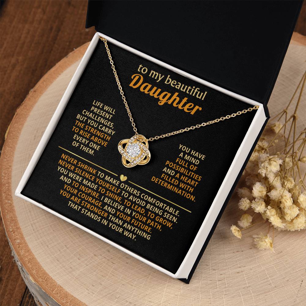 To my beautiful Daughter, You are stronger than anything that stands in your way.