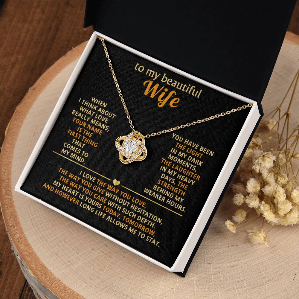 To my beautiful wife, your name is the first thing that comes to my mind