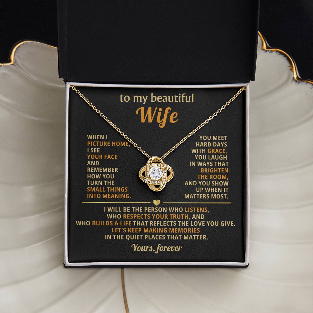 To my beautiful Wife, I see your face and remember how you turn the small things into meaning