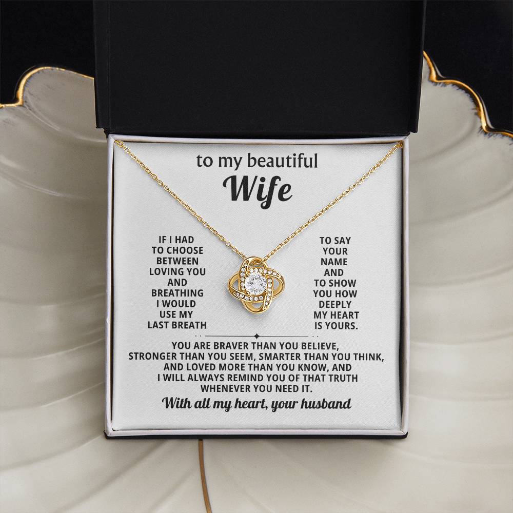 To my beautiful Wife,  I would use my last breath to say your name