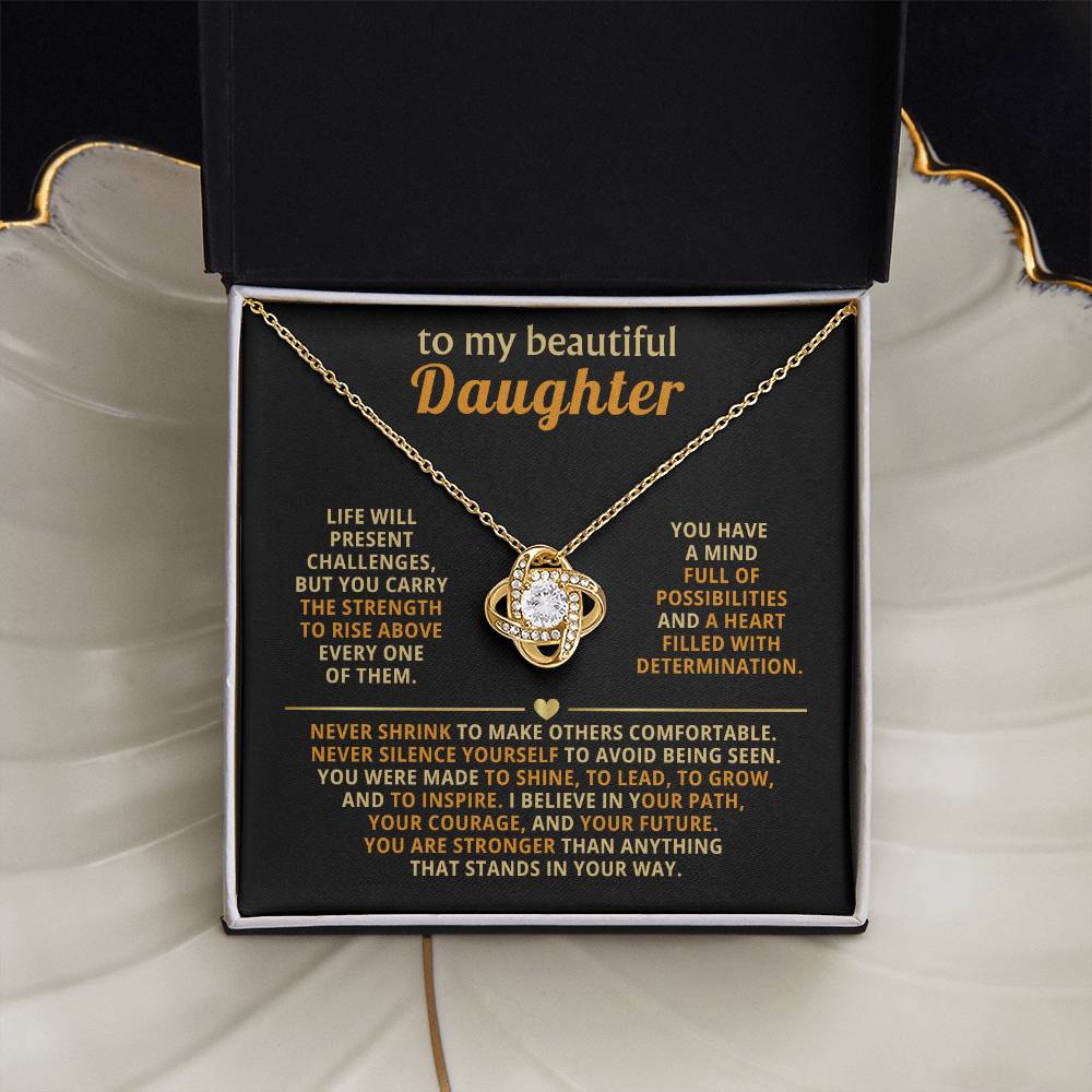 To my beautiful Daughter, You are stronger than anything that stands in your way.