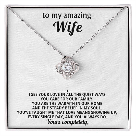 To my amazing wife, I see your love in all the quiet ways you care for our family