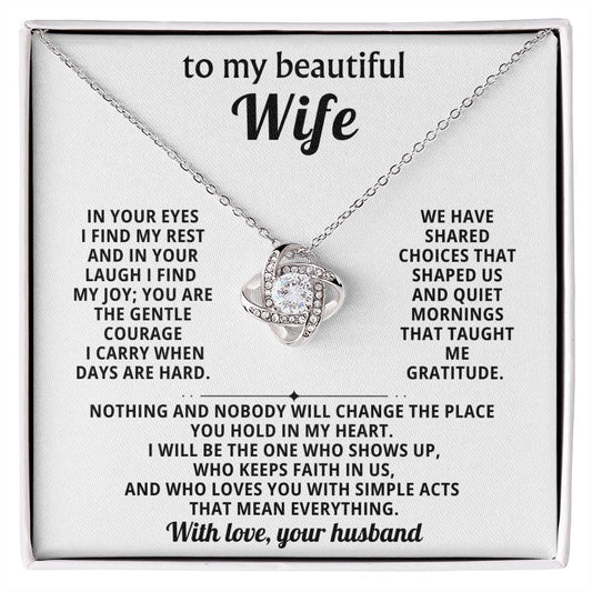 To my beautiful wife, In your eyes I find my rest and in your laugh I find my joy