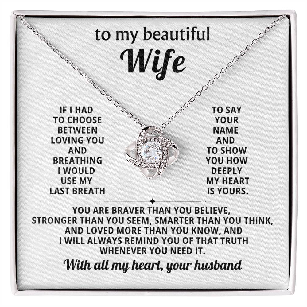 To my beautiful Wife,  I would use my last breath to say your name