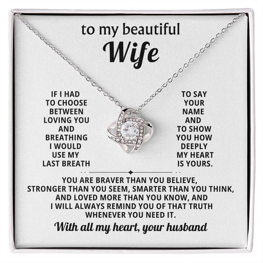 To my beautiful Wife,  I would use my last breath to say your name