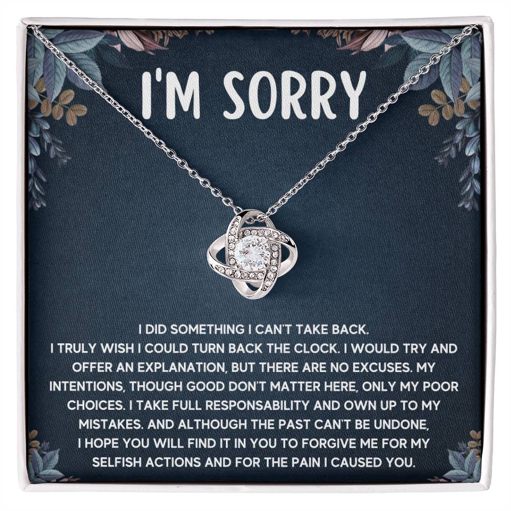 I'M SORRY POOR CHOICES LOVE KNOT NECKLACE GIFT SET