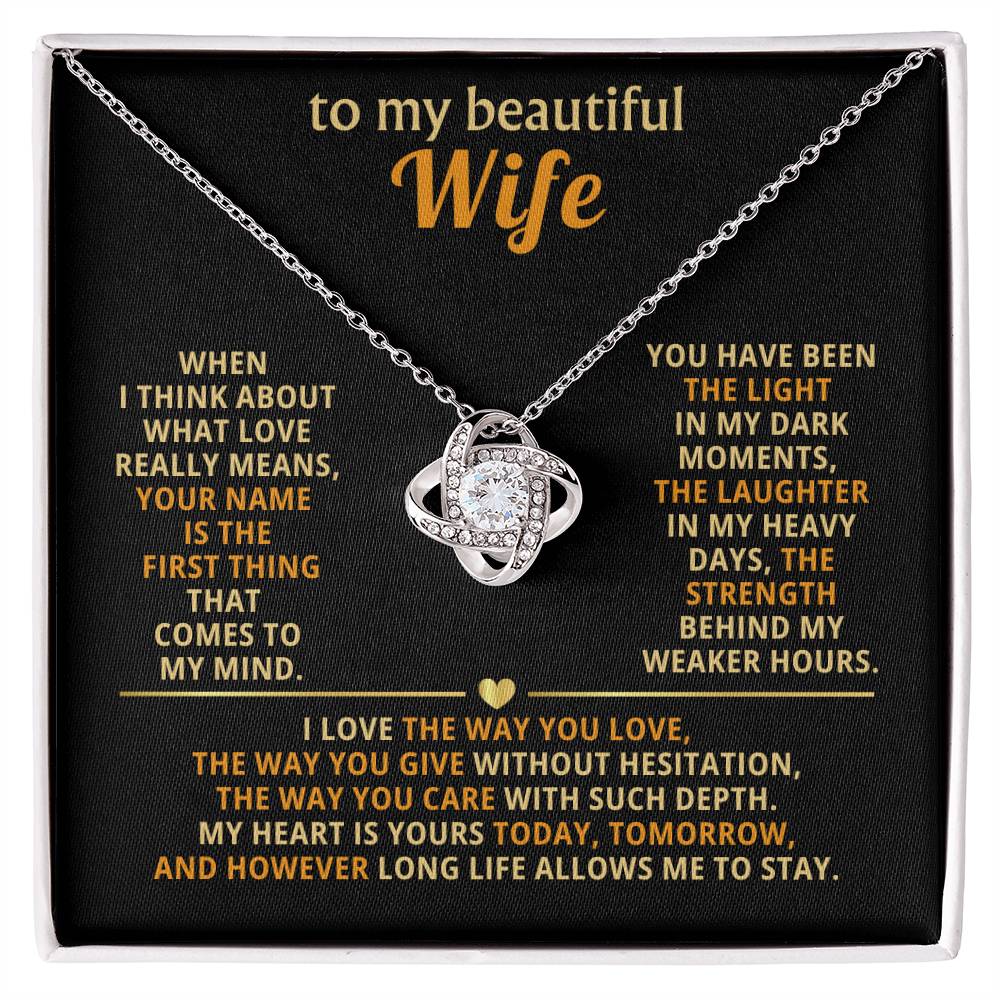 To my beautiful wife, your name is the first thing that comes to my mind