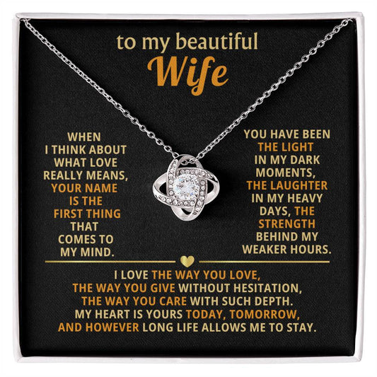 To my beautiful wife, your name is the first thing that comes to my mind