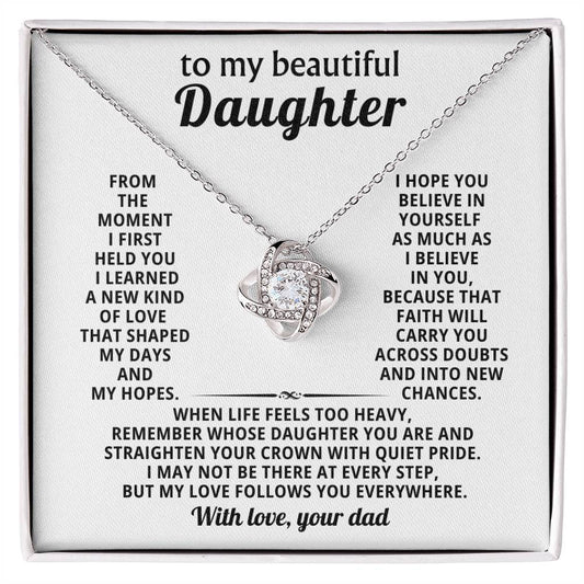 To my beautiful Daughter, From the moment I first held you I learned a new kind of love that shaped my days