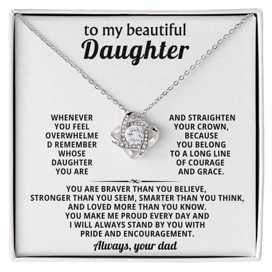 To my beautiful Daughter, You belong to a long line of courage and grace