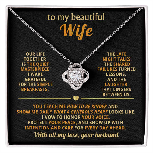 To my beautiful Wife,You teach me how to be kinder and show me daily what a generous heart looks like