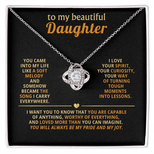 To my beautiful Daughter, You came into my life like a soft melody