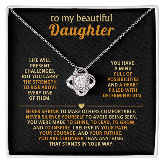 To my beautiful Daughter, You are stronger than anything that stands in your way.