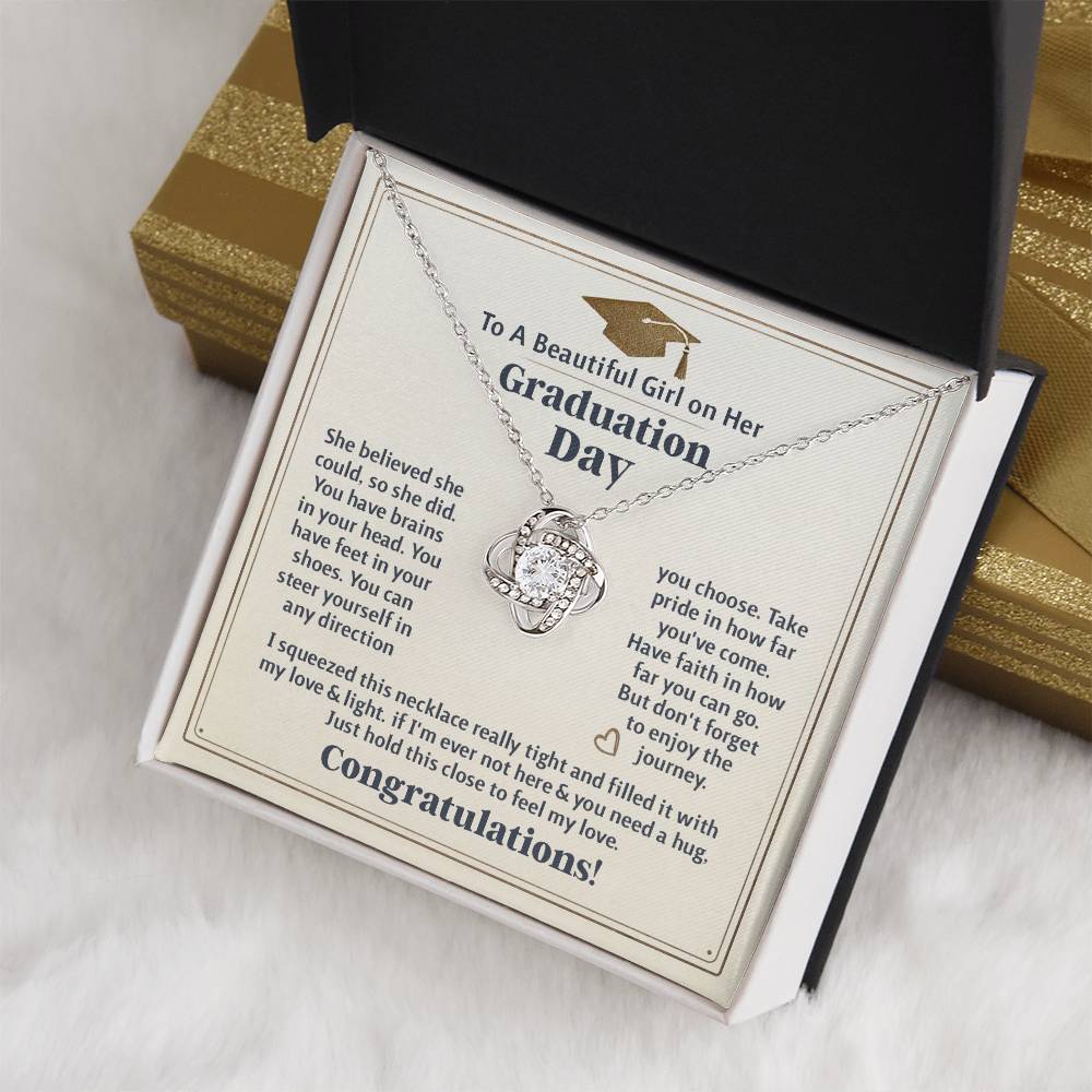 GRADUATION FOR HER BELIEVED LOVE KNOT NECKLACE