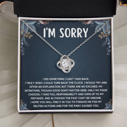 I'M SORRY POOR CHOICES LOVE KNOT NECKLACE GIFT SET