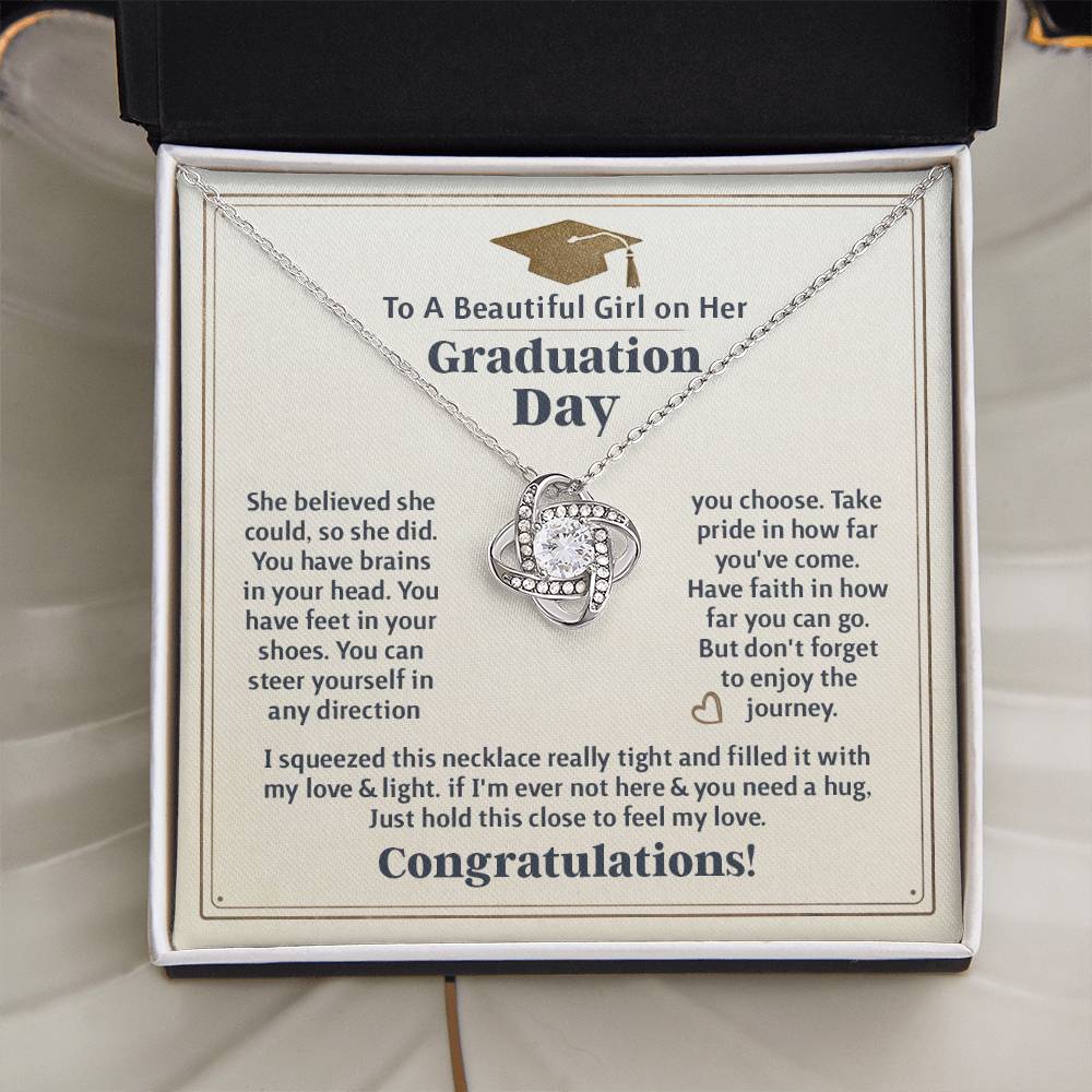 GRADUATION FOR HER BELIEVED LOVE KNOT NECKLACE