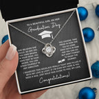 GRADUATION FOR HER SQUEEZED  LOVE KNOT NECKLACE