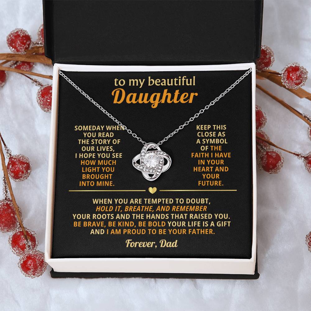 To my beautiful Daughter, Keep this close as a symbol of the faith I have in your heart and your future