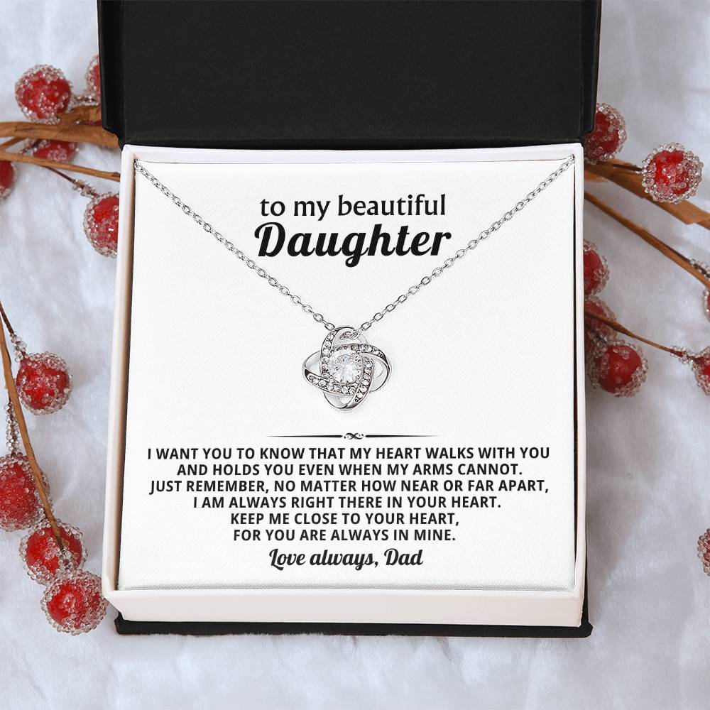 To my beautiful Daughter, I am always right there in your heart