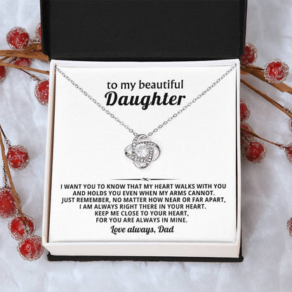 To my beautiful Daughter, I am always right there in your heart