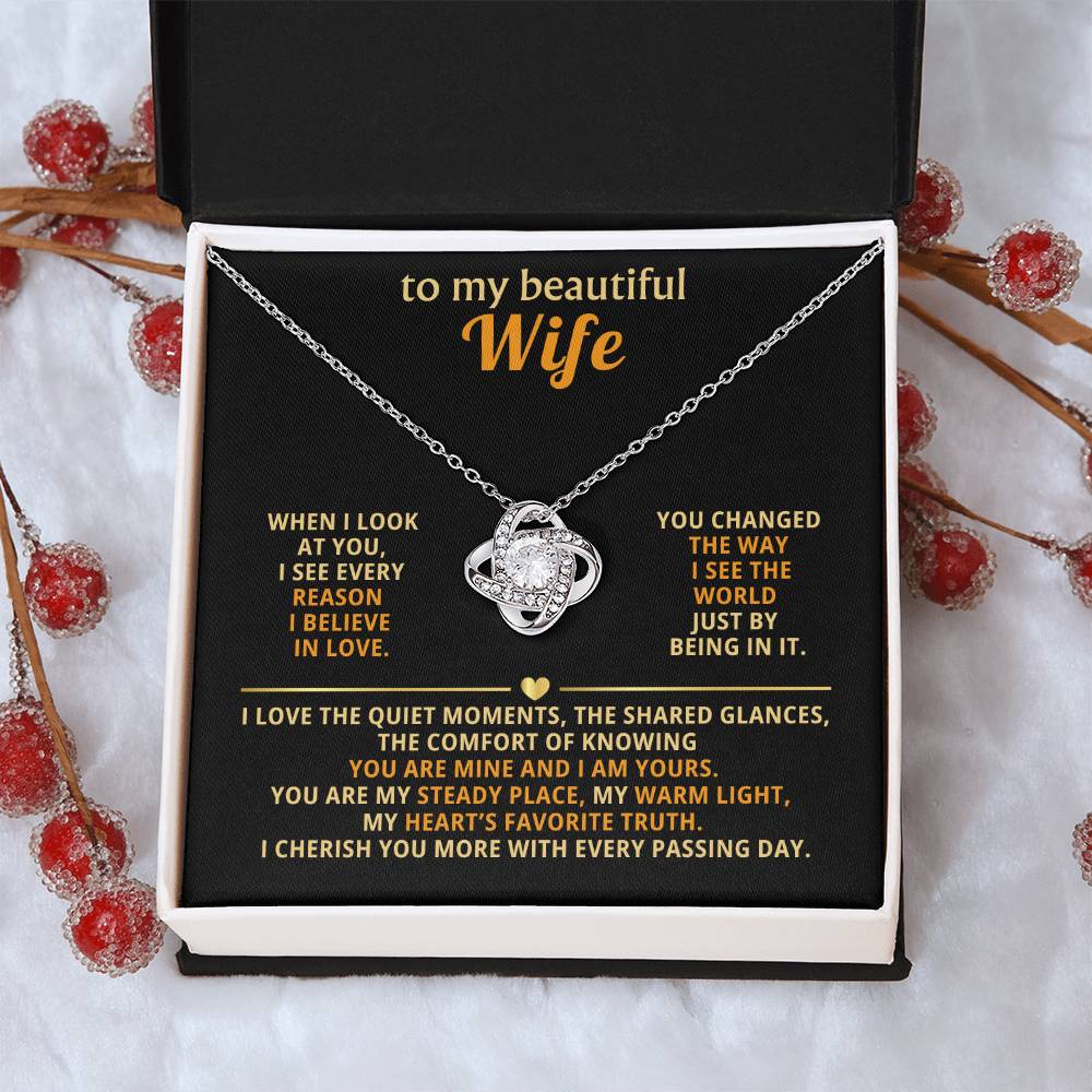 To my beautiful wife, When I look at you, I see every reason I believe in love