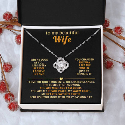 To my beautiful wife, When I look at you, I see every reason I believe in love