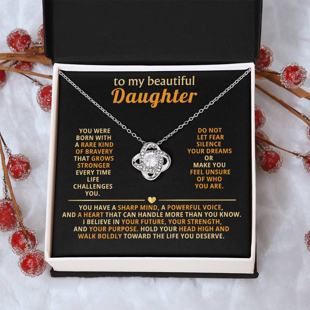 To my beautiful Daughter, you were born with a rare kind of bravery that grows stronger