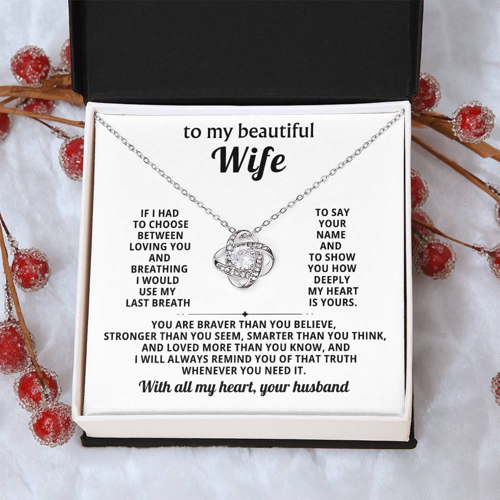 To my beautiful Wife,  I would use my last breath to say your name