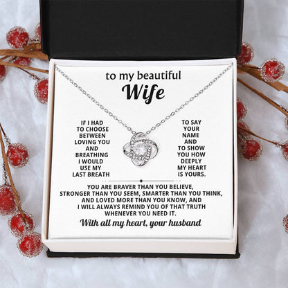 To my beautiful Wife,  I would use my last breath to say your name