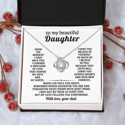 To my beautiful Daughter, From the moment I first held you I learned a new kind of love that shaped my days