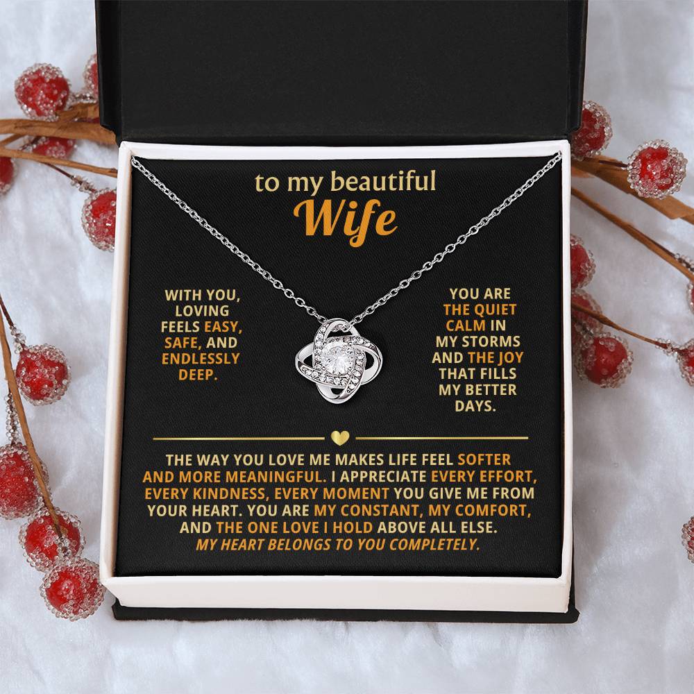 To my beautiful wife, The way you love me makes life feel softer and more meaningful