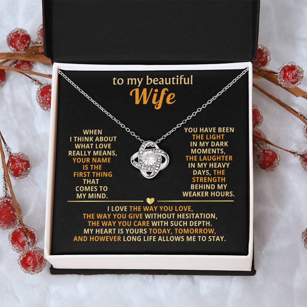 To my beautiful wife, your name is the first thing that comes to my mind