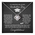 GRADUATION FOR HER SQUEEZED  LOVE KNOT NECKLACE